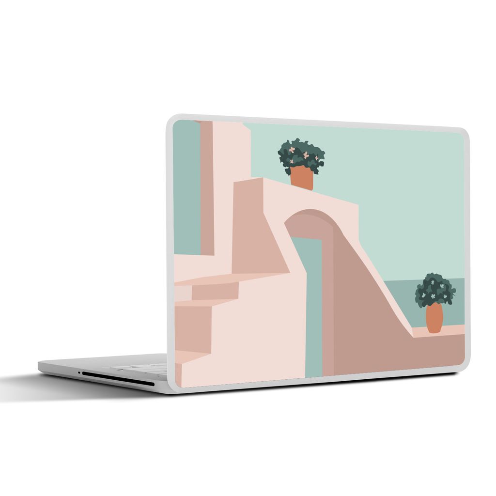 MuchoWow Laptop Aufkleber Sticker Cover Sommer - Pflanzen - Abstrakt 40x30 cm - Laptop Dekoration - Selbstklebend