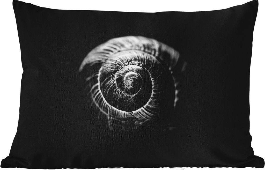 MuchoWow Outdoor Kissen - Schnecke - Tiere - Schwarz - Weiß - Schneckenhaus - 50x30 cm - Wetterfest - Lounge Kissen - Sofa kissen - Wohnzimmer D...