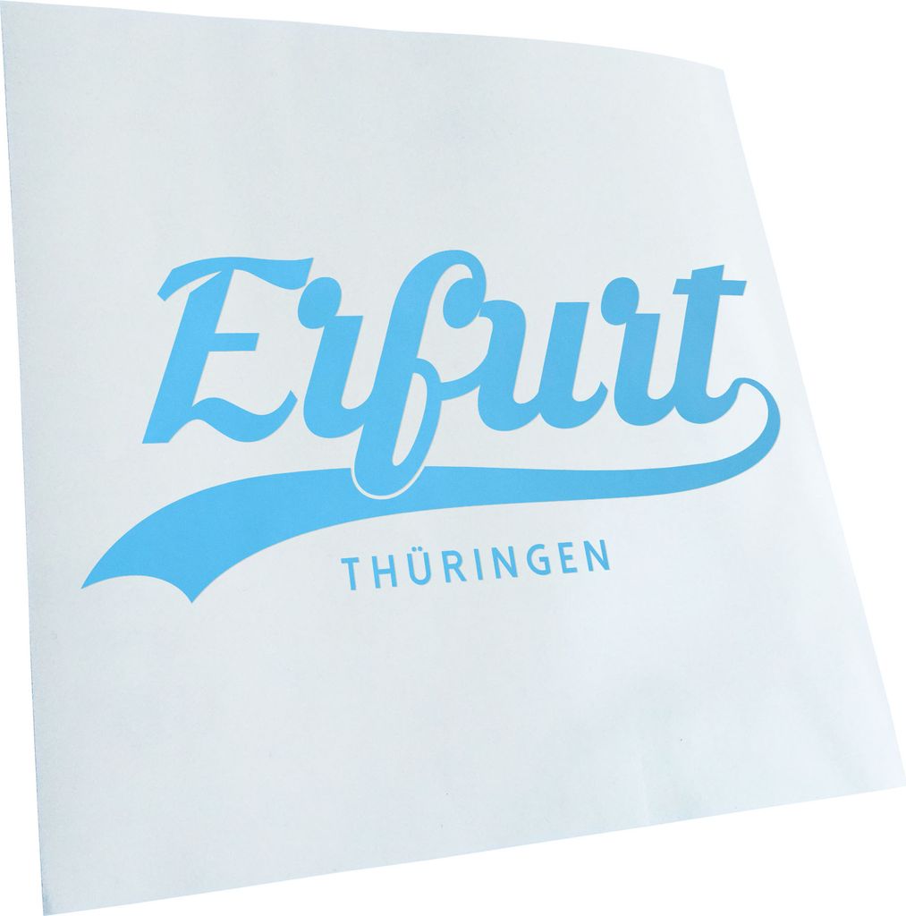 Kiwistar - Autoaufkleber - Erfurt Thüringen - Lichtblau - 24x11cm - Aufkleber für Auto, Laptop, Fahrrad, LKW, Motorrad mehrfarbig JDM Decal Racing