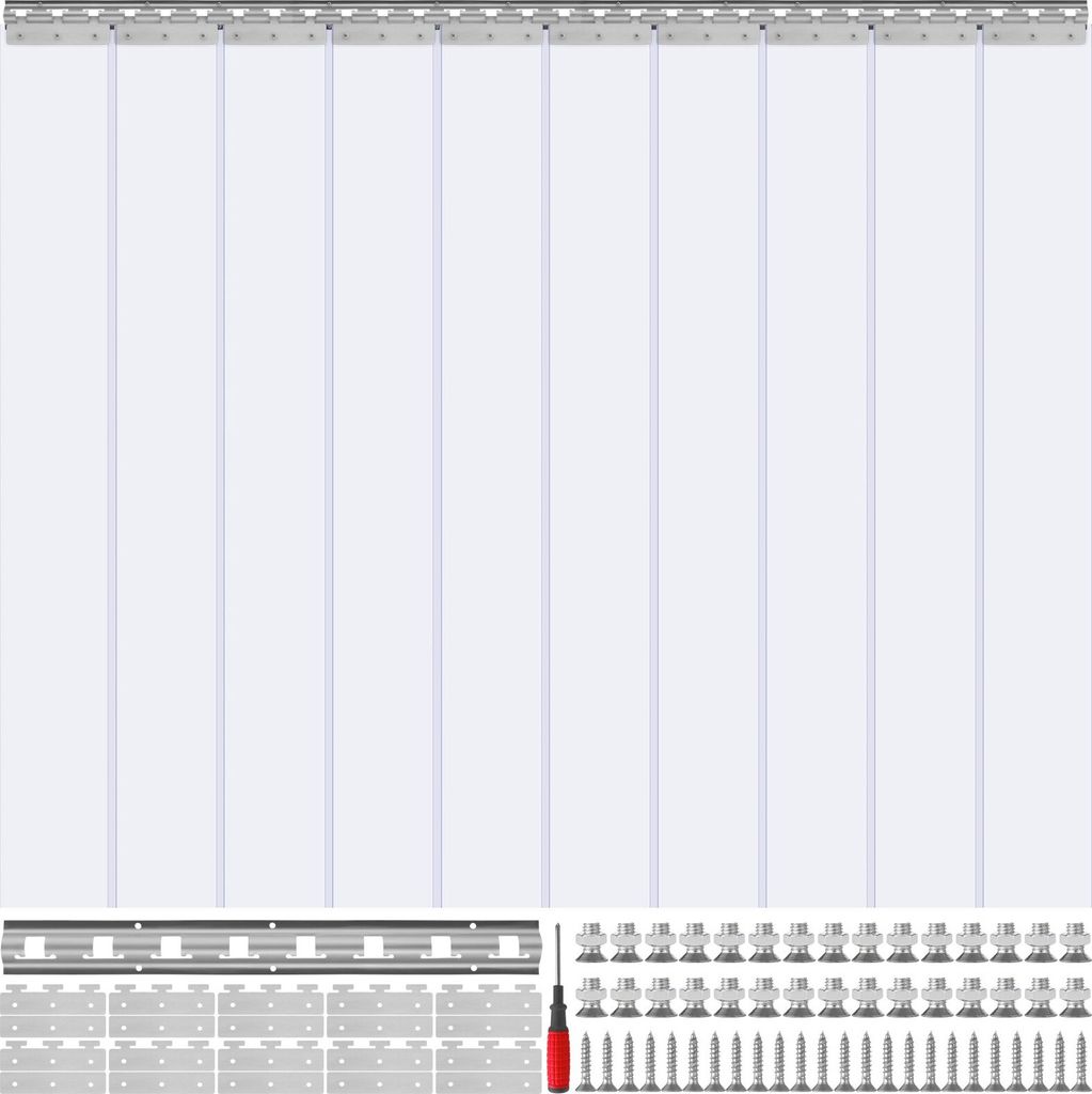 10x Streifenvorhang Lamelle Lamellenvorhang PVC Transparent 152,4x213,4cm