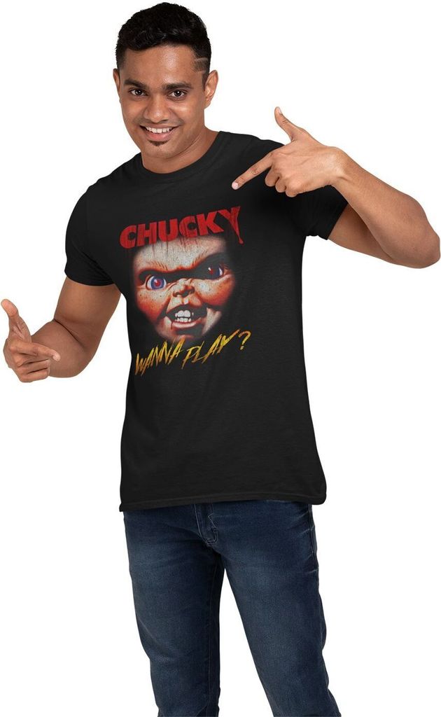 Childs Play T-Shirt S Schwarz Uni Chucky Face
