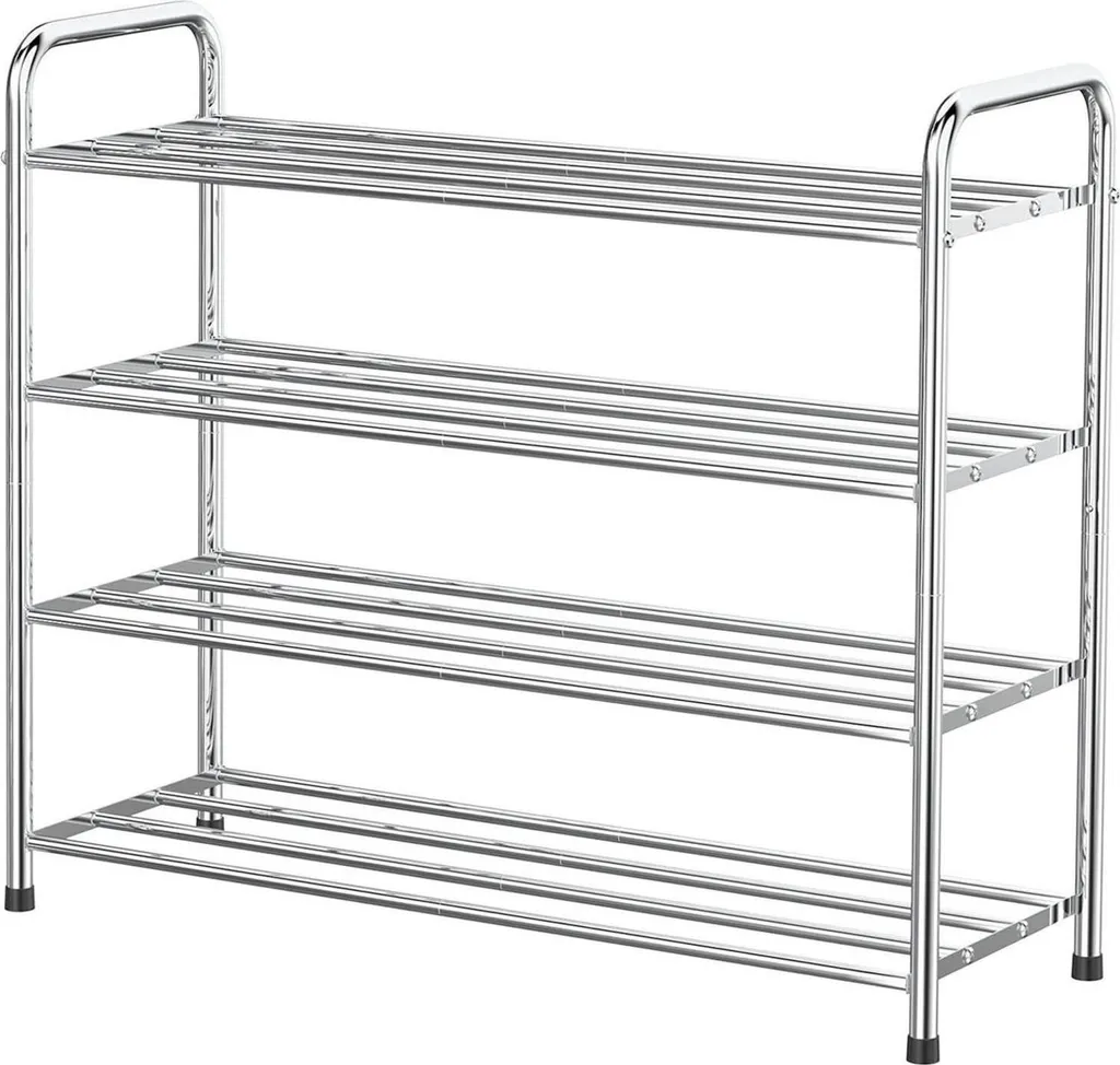 Rangement chaussures gain de place 4 niveaux pour petit couloir et inox