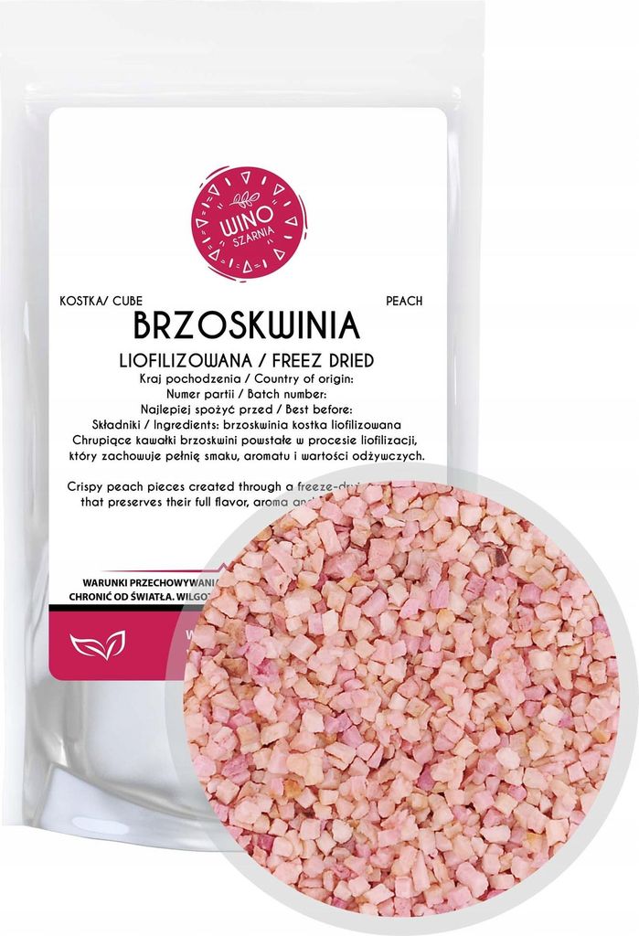 Gefriergetrocknete Pfirsichwürfel - 50g Snack