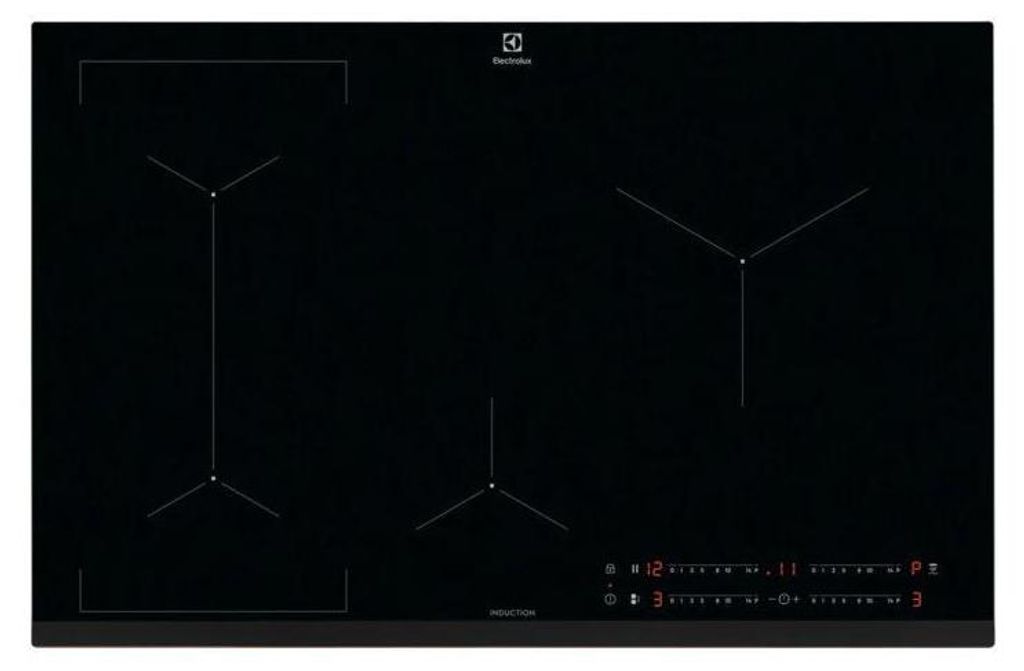 Electrolux EIL83443, Schwarz, Integriert, 80 cm, Zonen-Induktionskochfeld, Glaskeramik, 4 Zone(n)