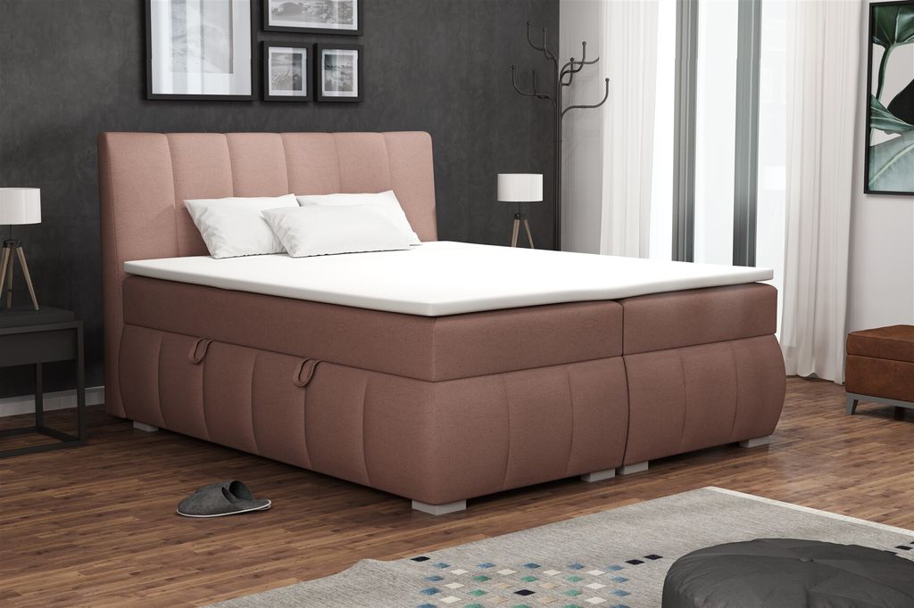 Boxspringbett Schlafzimmerbett VINCENZA 200x200cm inkl.Bettkasten