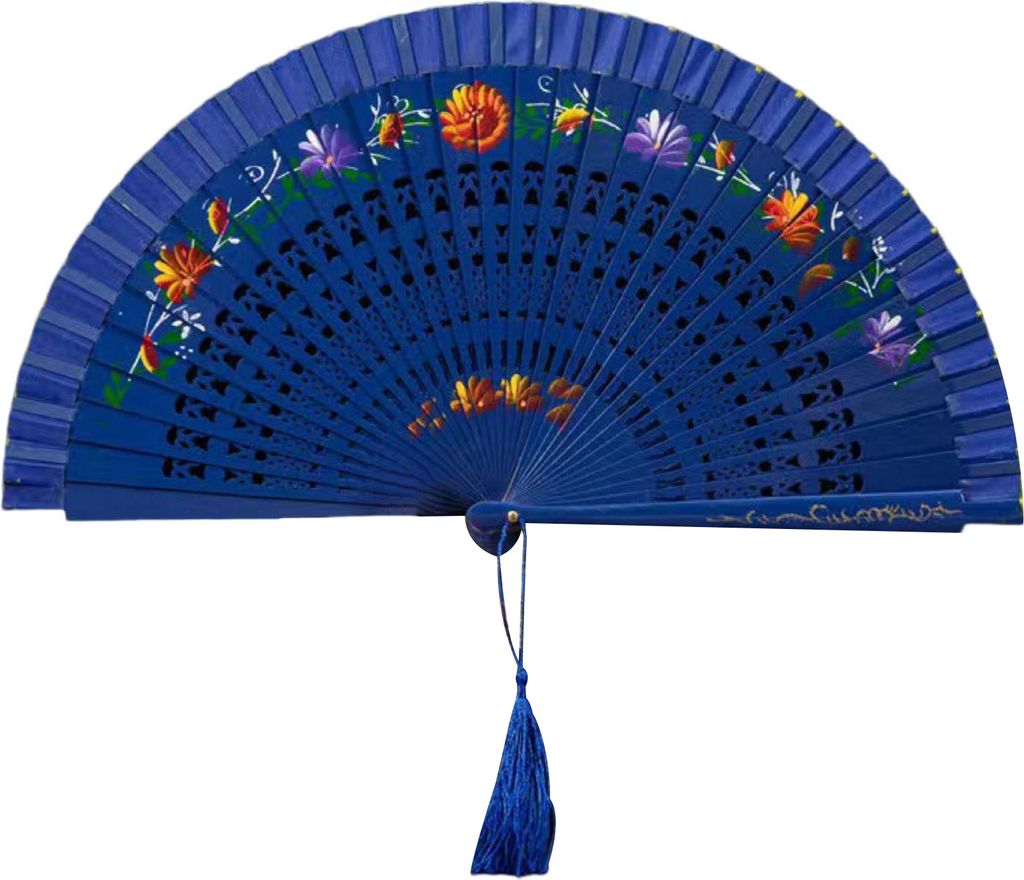 Klapperlüfter mit Quasten doppelseitig Blumenmuster Holzhöhle Ribs Laufstecken Tanzflügel Chun Requisiten Frauen Sommerhand -Fan -Fan -Partyzube...
