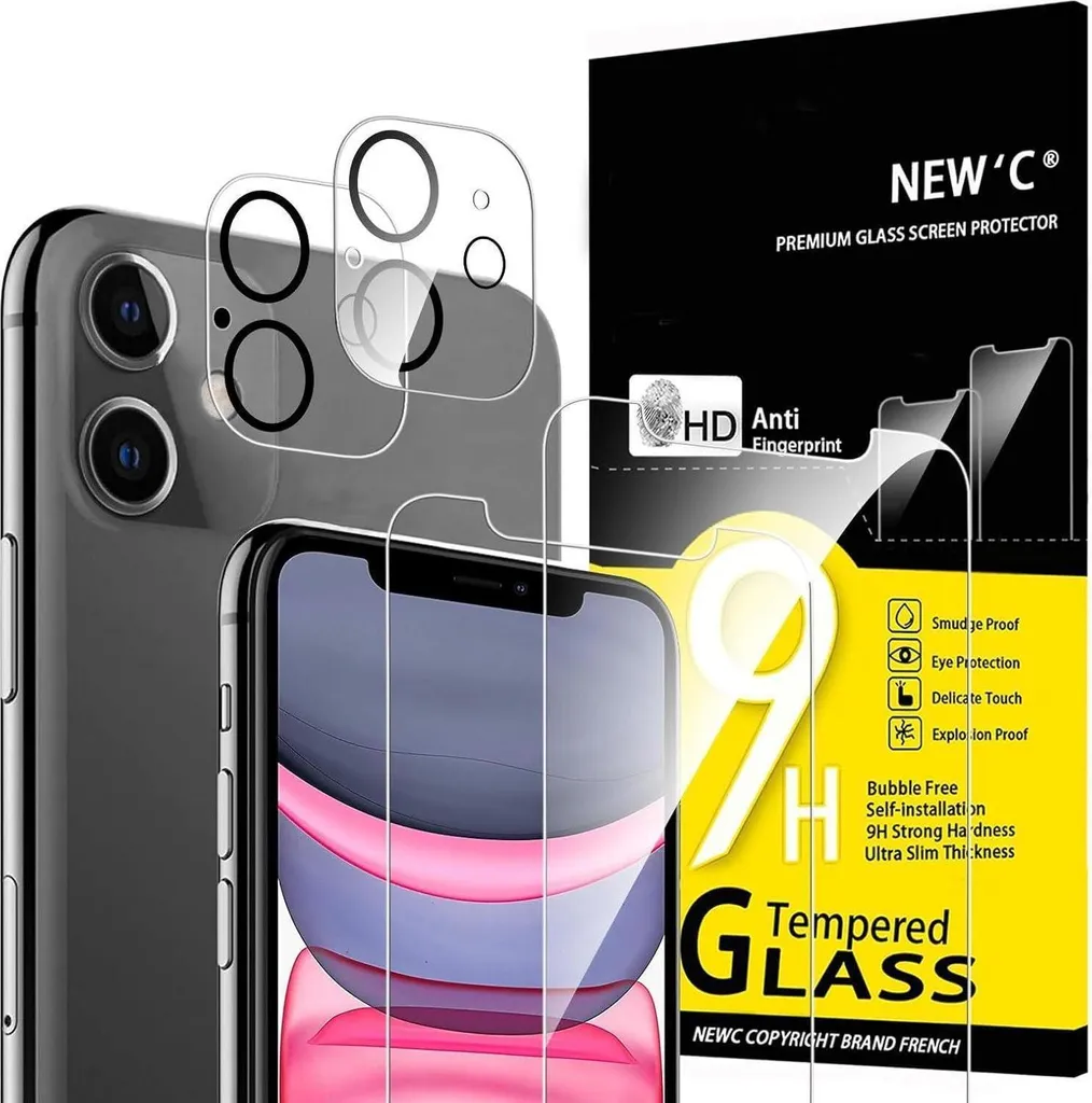 Protection Écran iPhone 11 en Verre Trempé 9H Antirayures - Set de 4 Unités