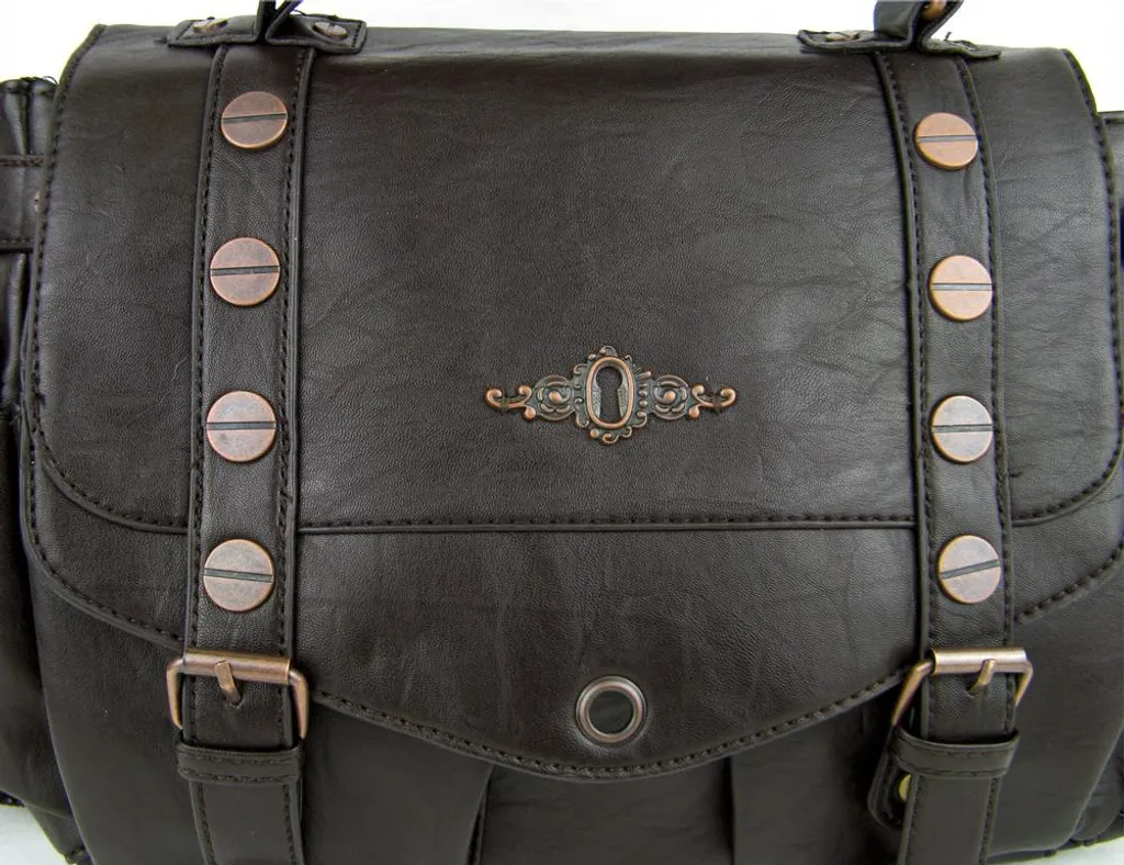 Grand sac à main Steampunk marron Banned idéal pour vos conventions