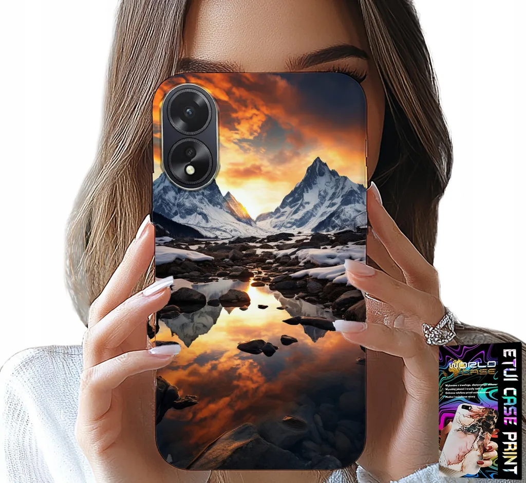 Custodia per Oppo A38 4G - Stream, Montagne, Cime, Everest + Foil