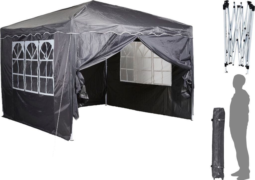 CHILLROI Faltpavillon Dachfläche 300 x 300 cm Anthrazit Produktbild 