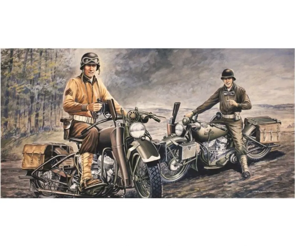 Maquette de Moto Militaire U.S. WWII Italeri 1:35 Kit de Modélisme
