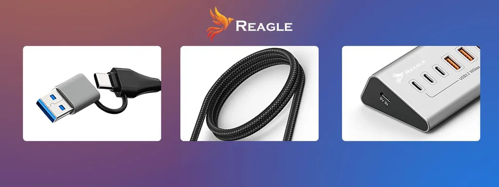 Hub USB Actif Reagle 7 Ports USB 3.2 Évite les Déconnexions PC