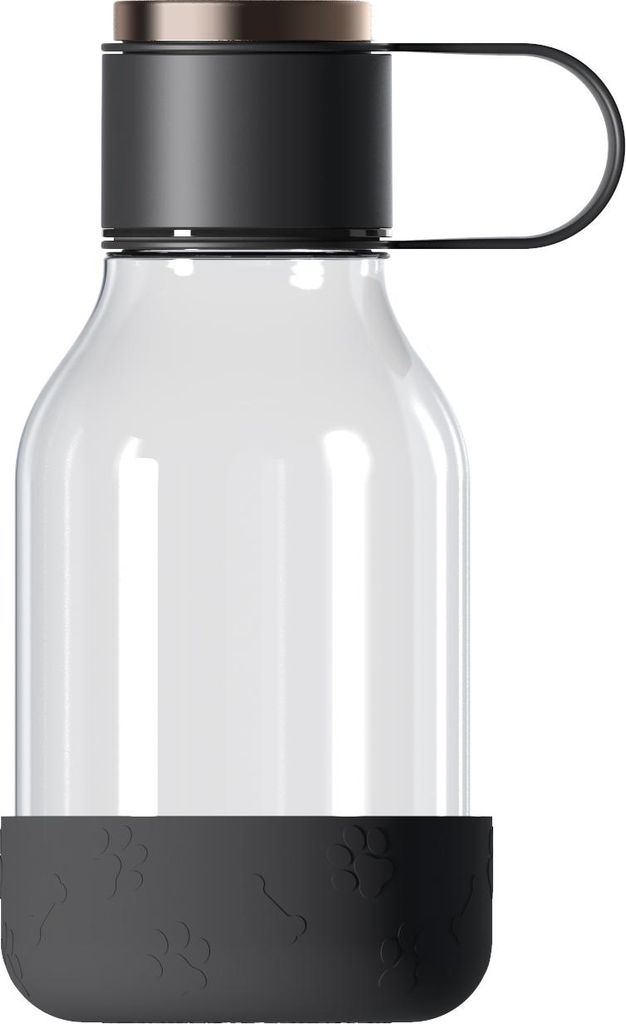 Asobu - Dog Bowl - Flasche aus Tritan mit Hundenapf 1,5 Liter Schwarz