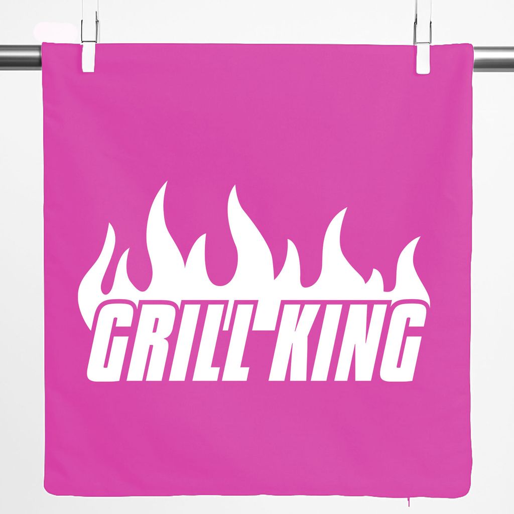 Huuraa Kissenbezug Grill King Flammen 40x40cm Fuchsia Produktbild 