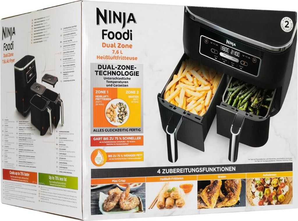 Ninja AF200EU, Frytkownica na gorące powietrze, 7,6 l, 1,6 Zdjęcie produktu 