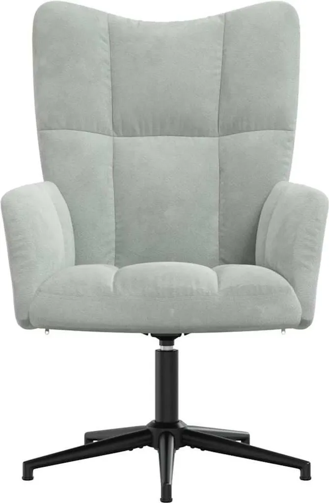 Poltrona da Soggiorno vidaXL Velluto Grigio | Seduta Relax Girevole 360° - 2
