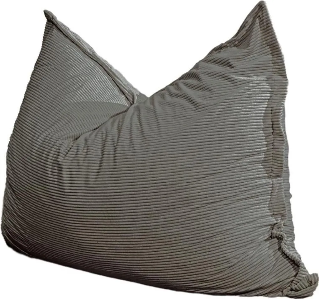 Pouf velours côtelé déhoussable BANANAIR XXL gris foncé 180x140 cm