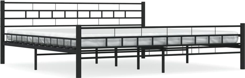 vidaXL Cadre de lit noir acier 200x200 cm Image du produit 