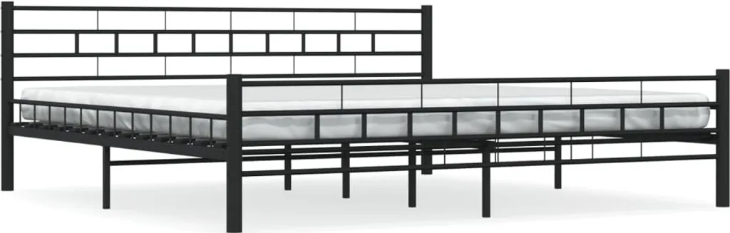 Cadre de lit 200x200 cm noir vidaXL pour chambre parentale spacieuse XXL