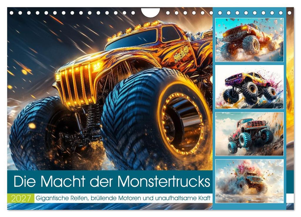 Die Macht der Monstertrucks (Wandkalender 2027 DIN A4 quer), CALVENDO Monatskalender