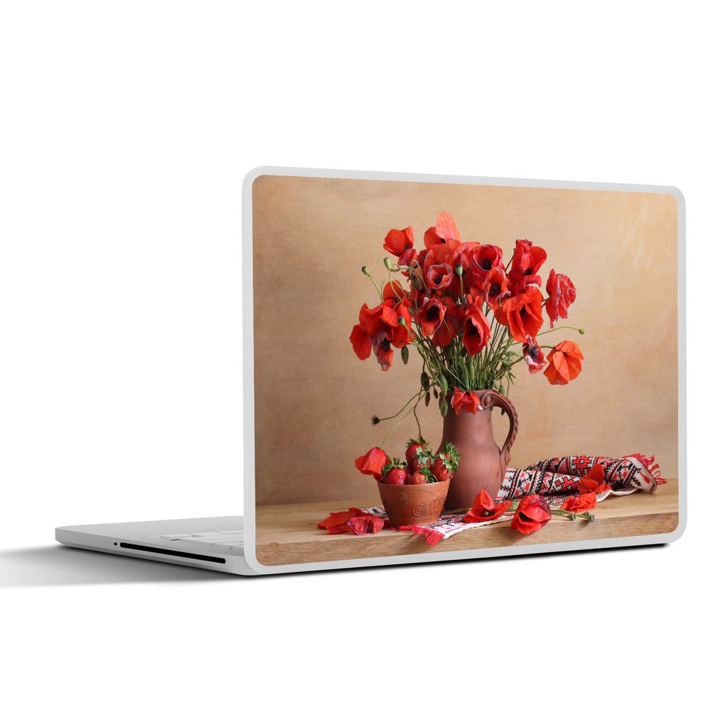 MuchoWow Laptop Aufkleber Sticker Cover Stilleben - Blumen - Blätter 40x30 cm - Laptop Dekoration - Selbstklebend