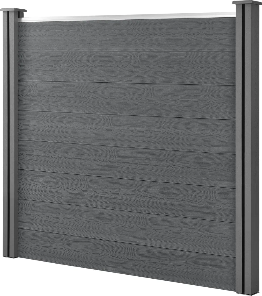 Brise-vue de jardin en WPC Gris - Clôture pour terrasse 165x162 cm