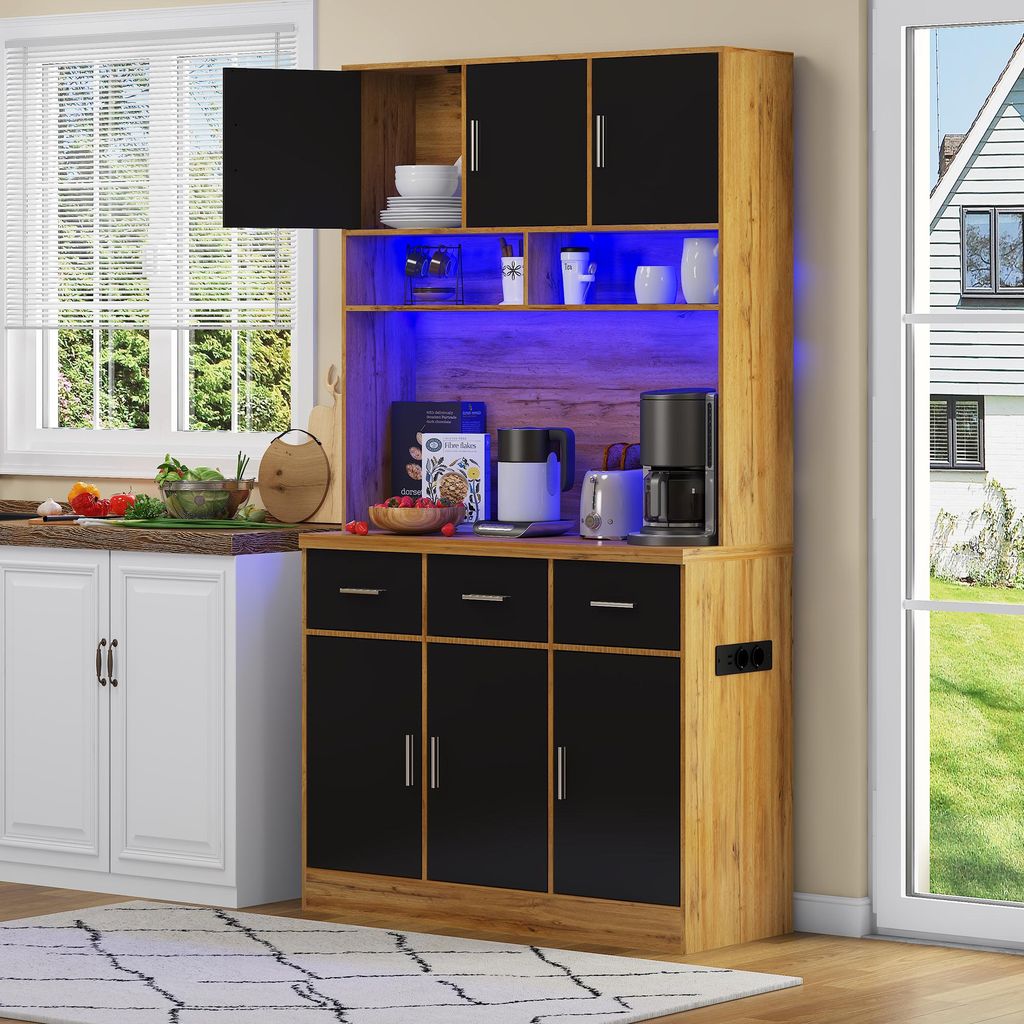 OKWISH Buffet Haut Multifonction avec LED Télécommandé - Image du produit 