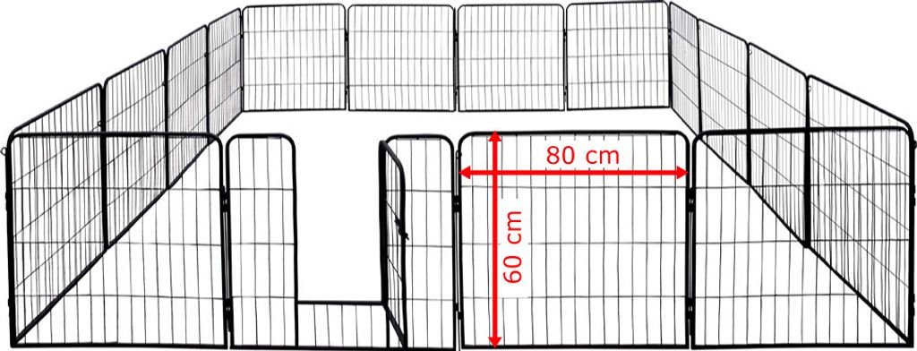 Petigi Welpenauslauf, Freilaufgehege aus pulverbeschichtetem Stahl, zusammenklappbar, Maschenweite 47 mm, inklusive Befestigung zur Verwendung im G...