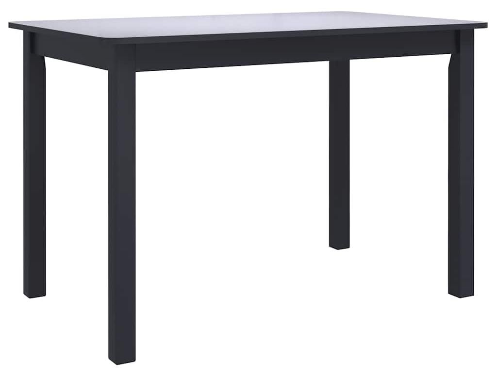 vidaXL Esstisch Schwarz 114x71x75 cm Gummiholz Massiv Produktbild 