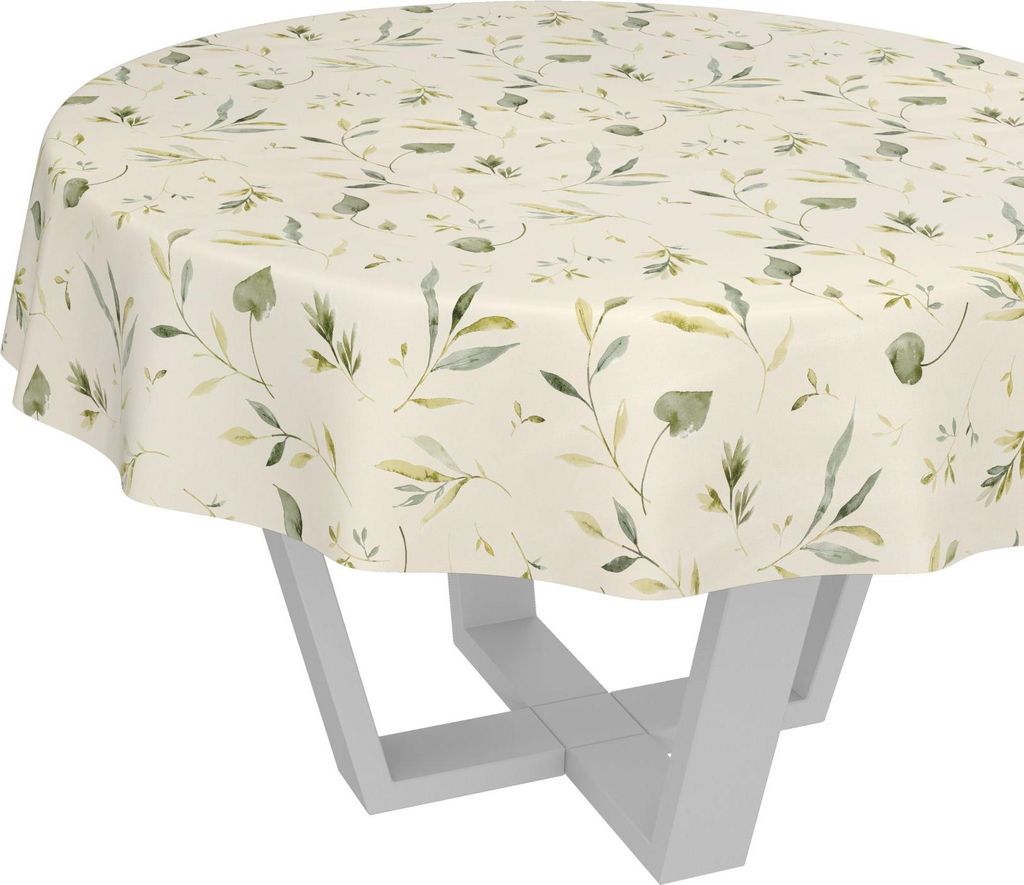 Tischdecke Relax Canada Creme Rund 120cm Schnittkante Produktbild 