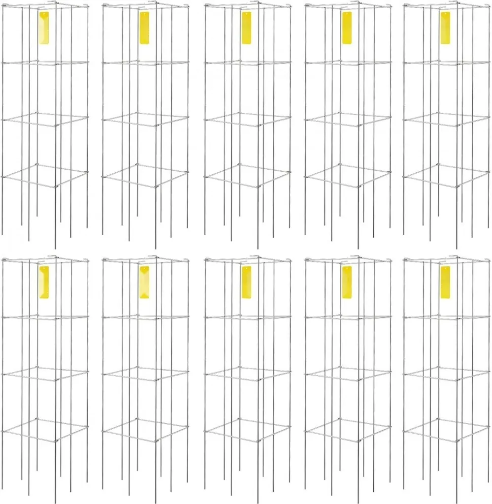 Cage à tomates anti-affaissement tuteur acier carré 1,1m x10