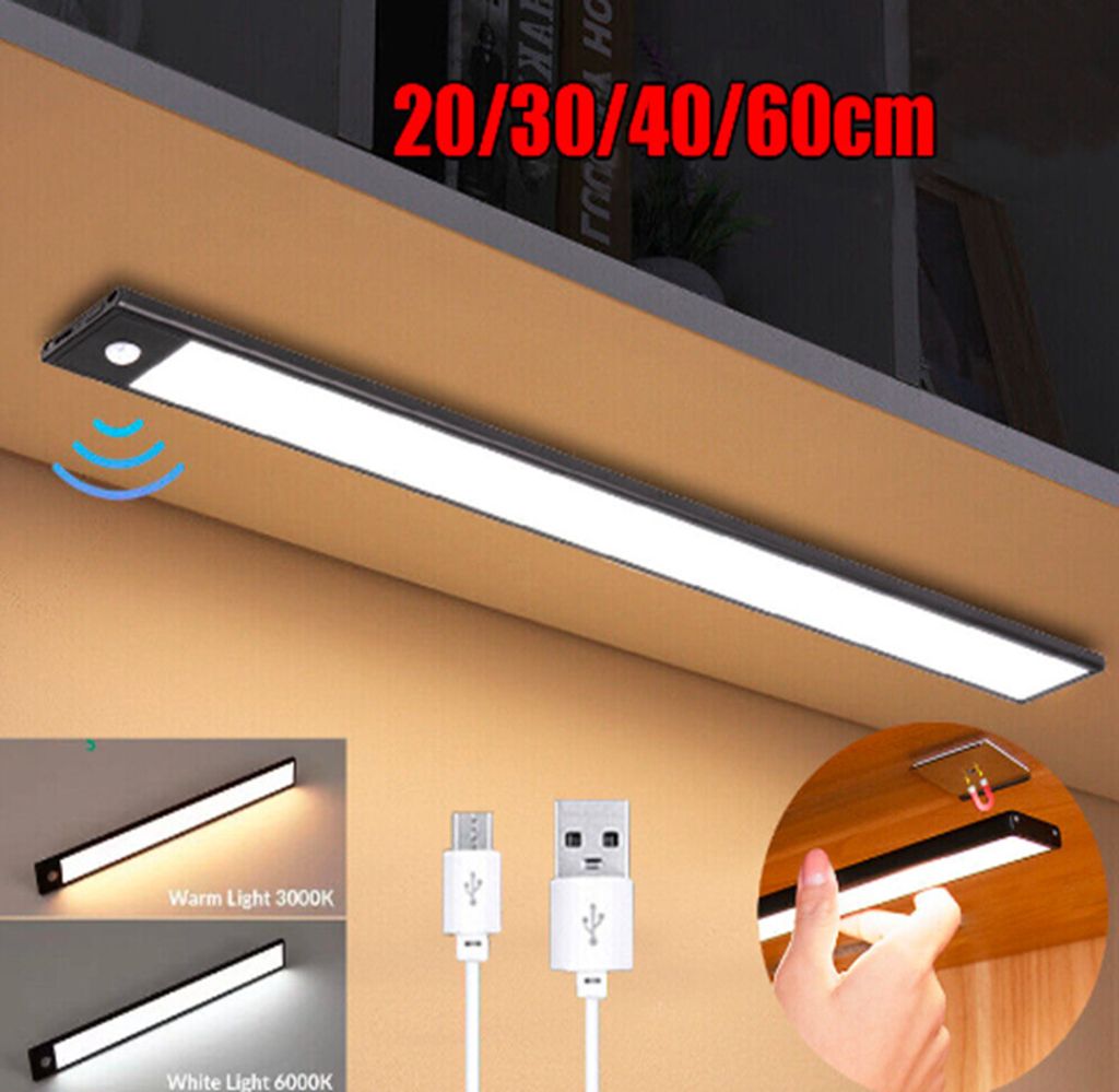 3 in1 LED Unterbauleuchte mit Bewegungsmelder USB Lichtleiste Küche Schrank Nachtlampe 20cm Unterbauleuchten