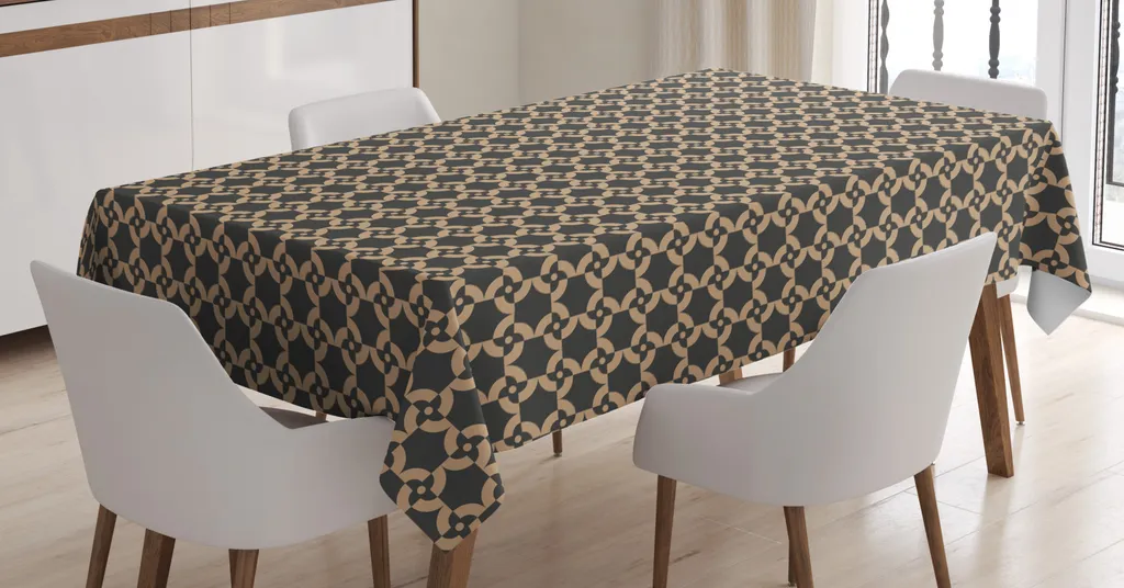 Tovaglia ABAKUHAUS 140x200 cm - Design Geometrico Astratto Marrone
