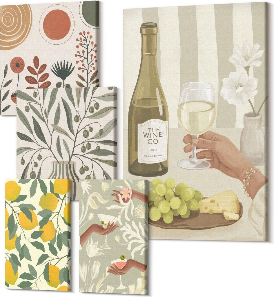 Leinwandbilder Mehrteilig 5-teilig – Modernes Design – Hochwertiger Polycanvas Kunstdruck – Wanddekoration & Wandkunst – Bilder für Zuhaus...