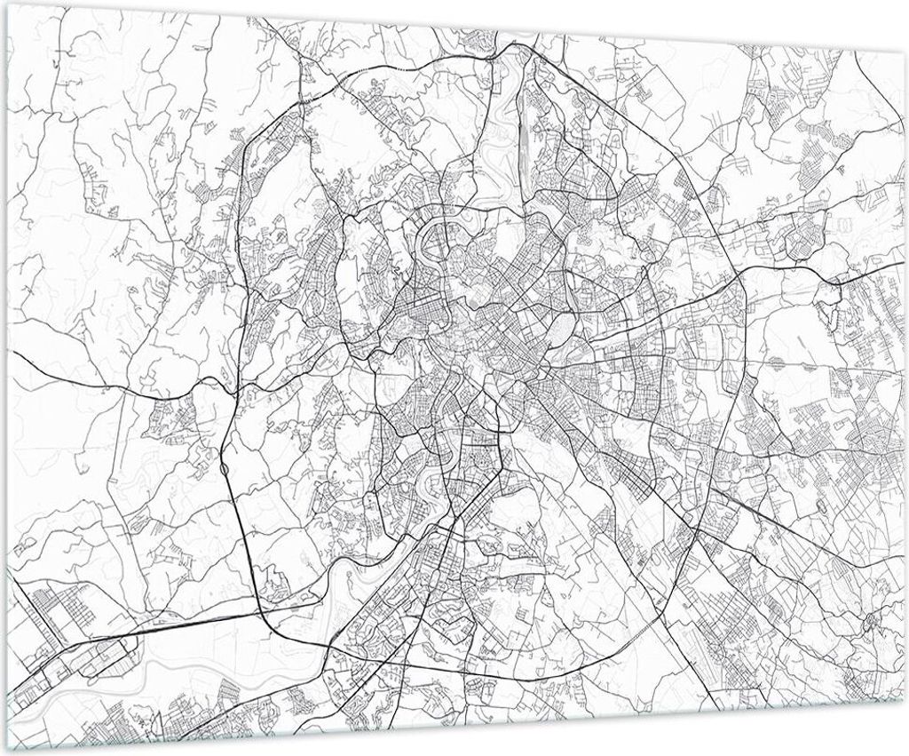 Bilder auf glas - Einteilig - Stadt Karte Rom - 100x70cm - Glasbilder - Wandbilder - Bilder - zum Aufhängen bereit - Wanddekoration aus Glas - Gla...