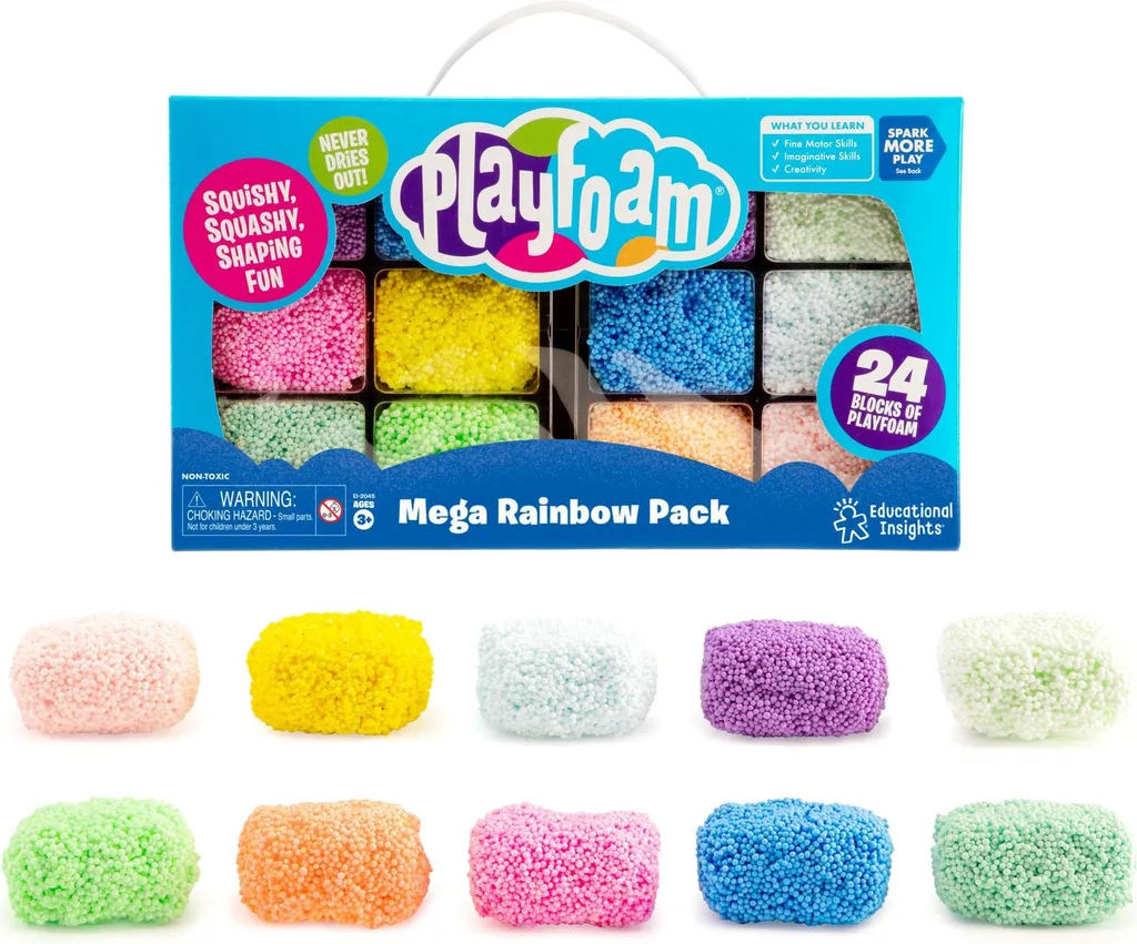 Playfoam Mega Rainbow Pack Jouet Sensoriel Qui Ne Sèche Jamais 8 Couleurs