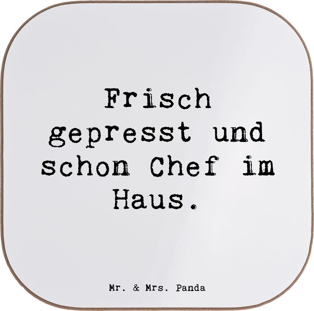 Mr. & Mrs. Panda Bierdeckel Personalisiert Baby Chef - Weiß - Geschenk, Personalisierter Untersetzer, PErsonalisierte, Lächeln, Geschenke, Famili...