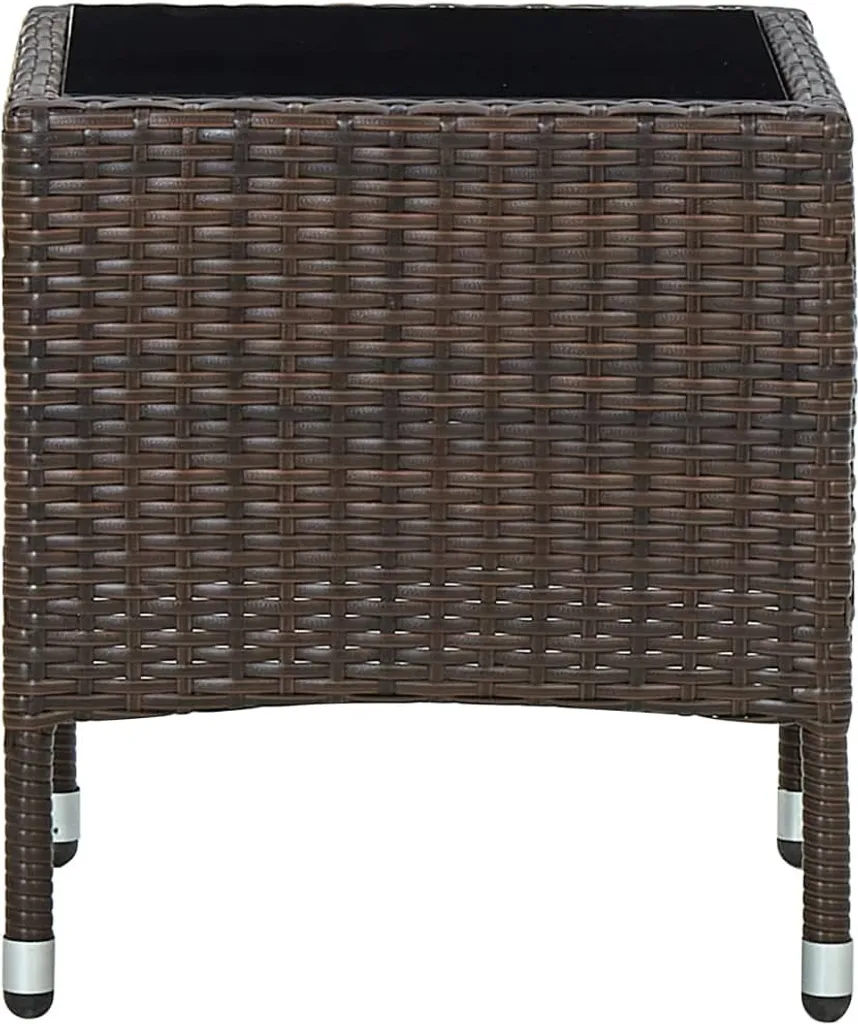 vidaXL Table de jardin marron 40x40x45 cm en résine tressée durable