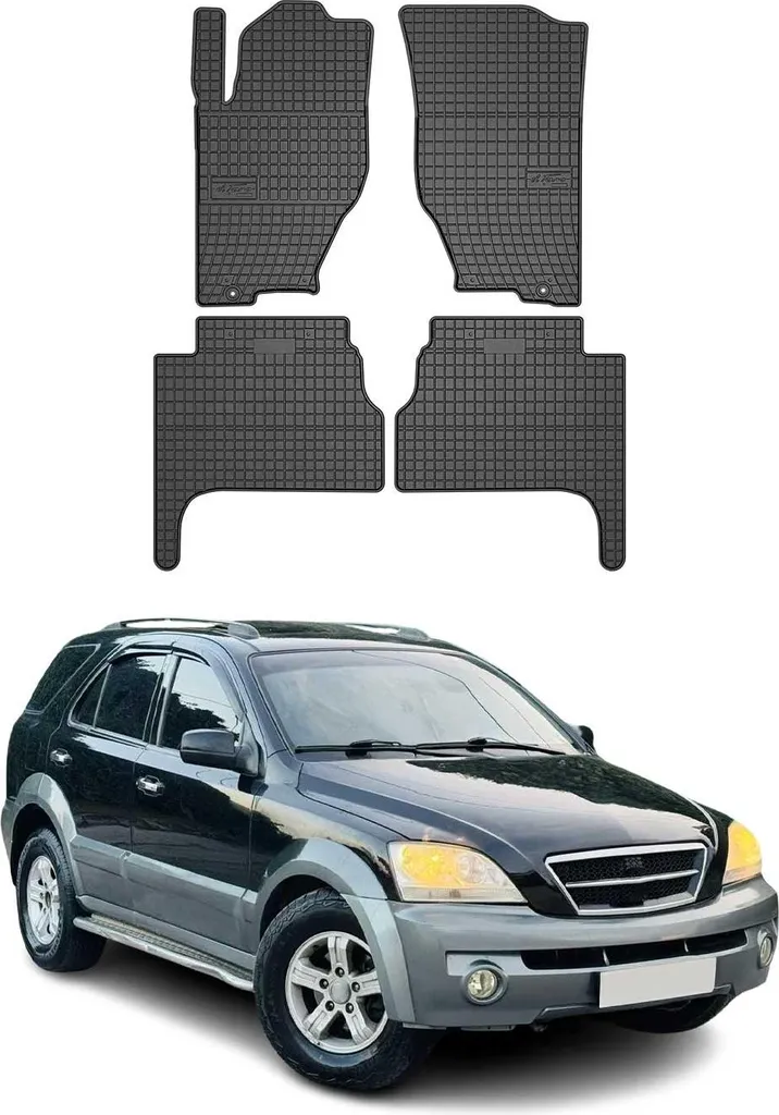 Set Tappeti Gomma Su Misura Kia Sorento 02-09 | Qualità OEM Nero