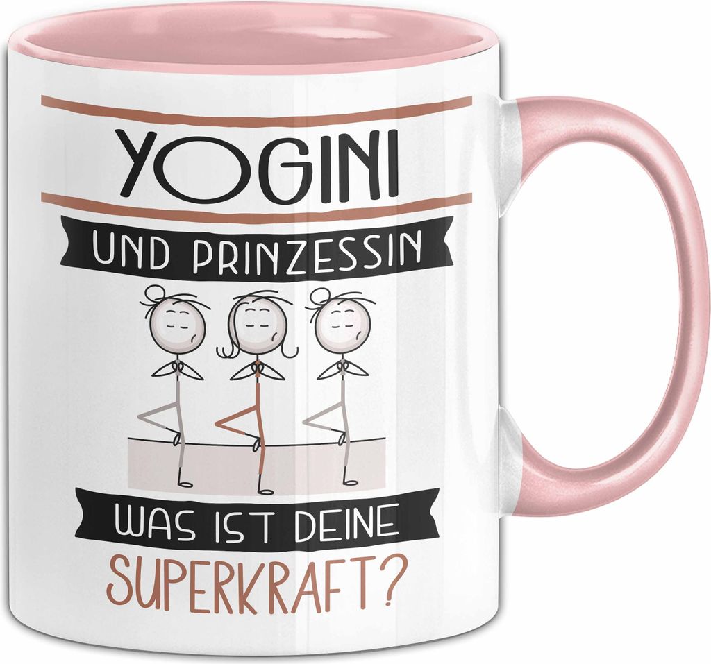 Yogini Und Prinzessin Tasse Geschenk Für Eine Yogini Geburtstag Was Ist Deine Superkraft (Rosa)