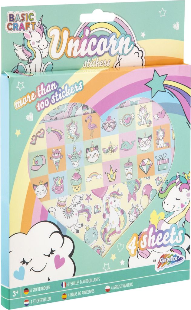 Grafix Einhorn Sticker Set mit über 100 Stickern für Kreative