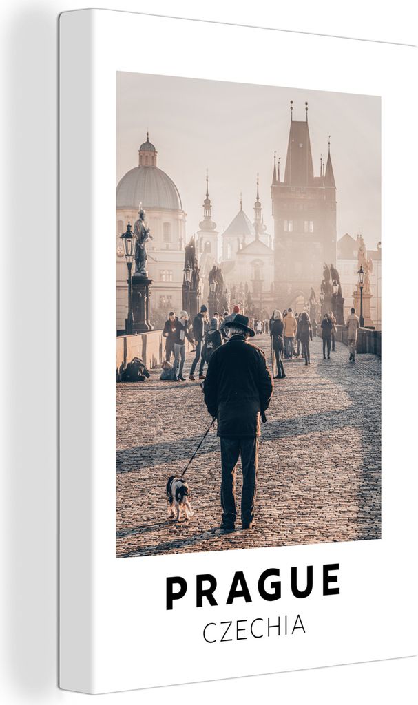 OneMillionCanvasses - Leinwandbilder - 90x140 cm, Tschechische Republik - Prag - Hund, Wandbilder Kunstdruck Wanddekoration - Foto auf Leinwand -...