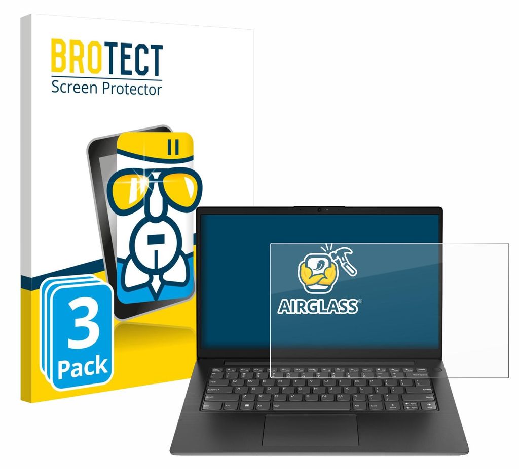 3x BROTECT Schutzglas für Lenovo V14 Gen 3 Schutzfolie Panzer Folie Glas Display Schutz klar
