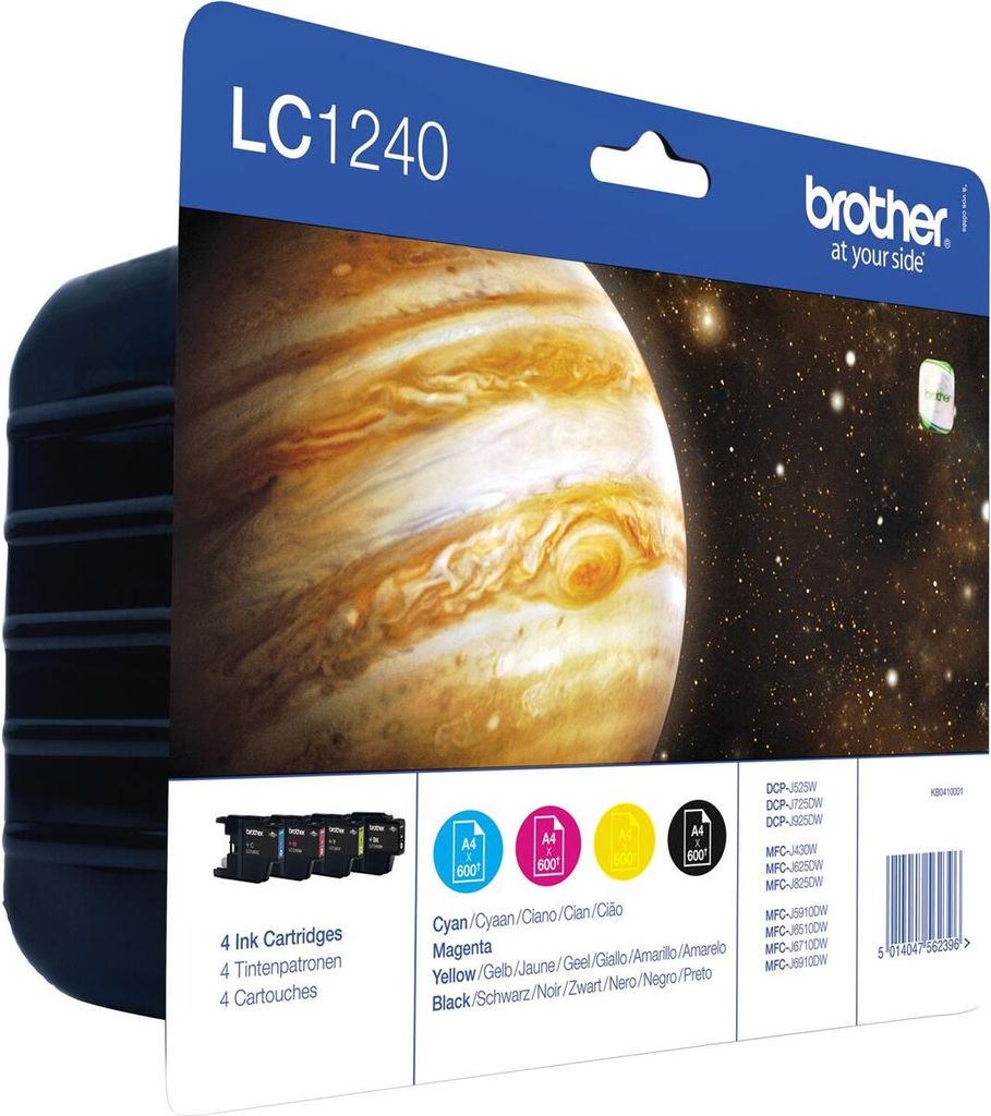Packaging for Brother LC1240 ink cartridges featuring an image of Jupiter.