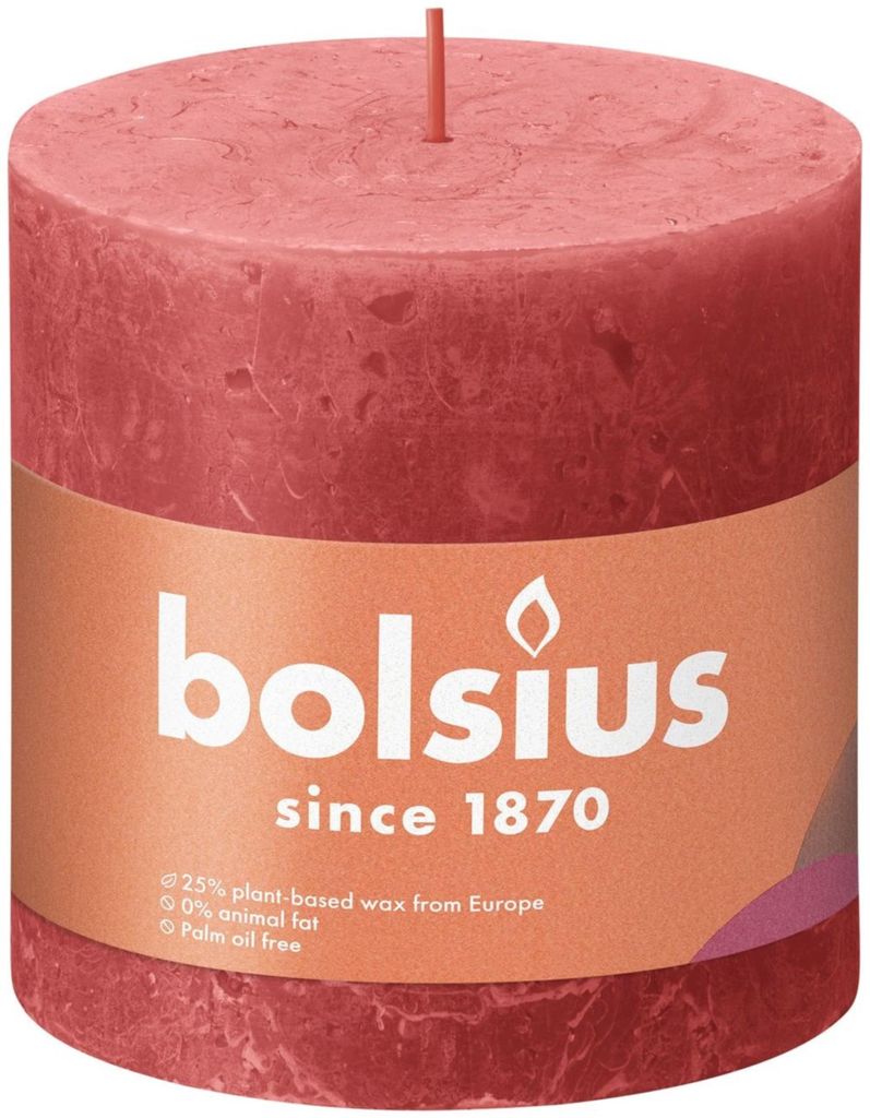 Bolsius Rust.Stumpenk. Fiore rosa Immagine del prodotto 