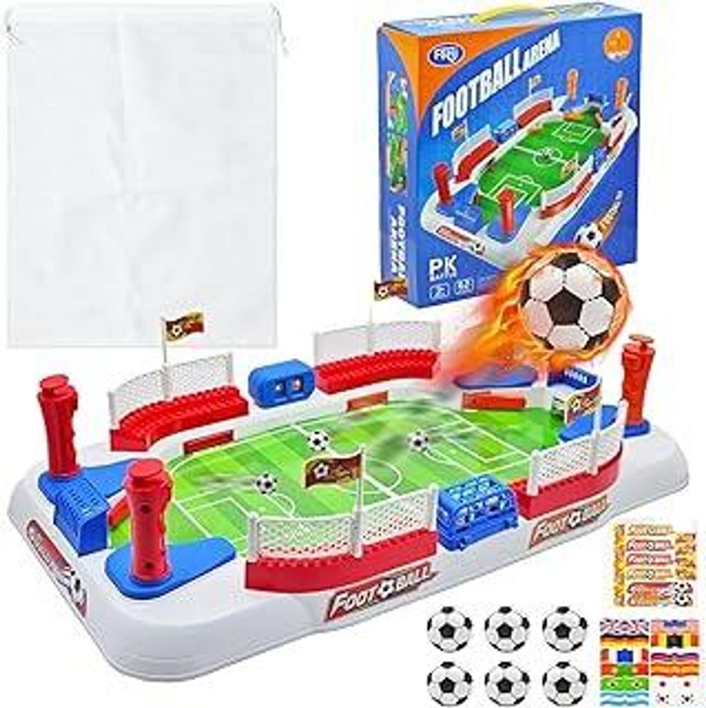 Mini Tischkicker Set, Tischfussball Kinder Brettspiel, Mit 6 Fußball Und Aufbewahrungstasche Handpunktezähler Aufkleber, Interaktives Fussballspi...