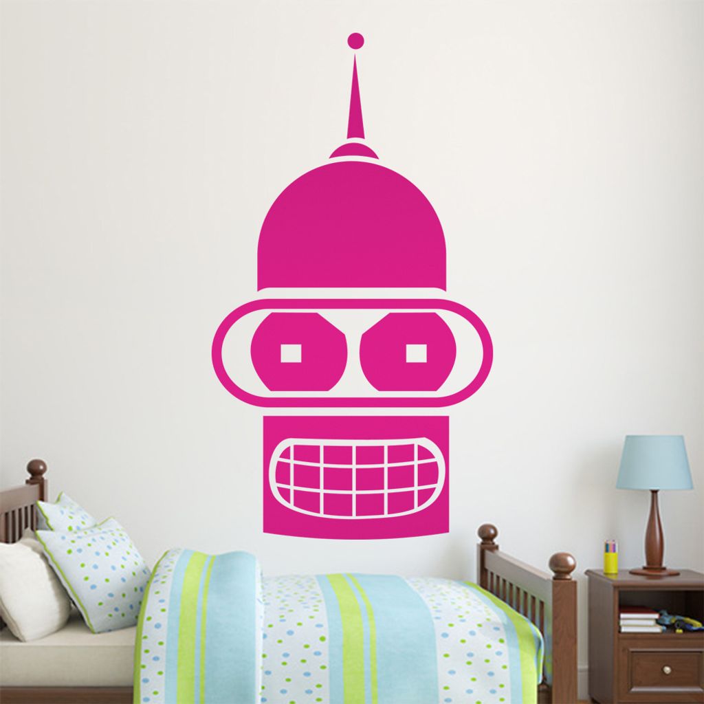 KIWISTAR Roboter Kopf - Metall Mond Weltall Wandtattoo in 6 Größen - Wandaufkleber Wall Sticker - Dekoration, Küche, Wohnzimmer, Schlafzimmer, B...