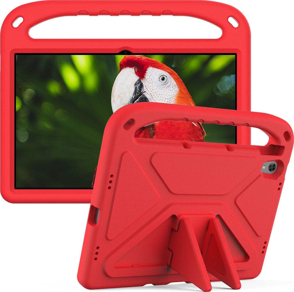 Hülle für Lenovo Tab K10 / M10 Plus 2nd Gen 10,3 Zoll 2021/2020, Leichte Stoßfeste Eva Kinder Schutzhülle mit Griff und Faltbarem Ständer Rot