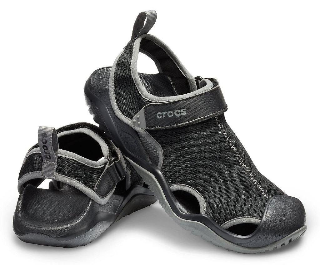 crocs Swiftwater Mesh Deck Sandal Schwarz Croslite : Normal : 46-47 Größe: 46-47 Weite: Normal