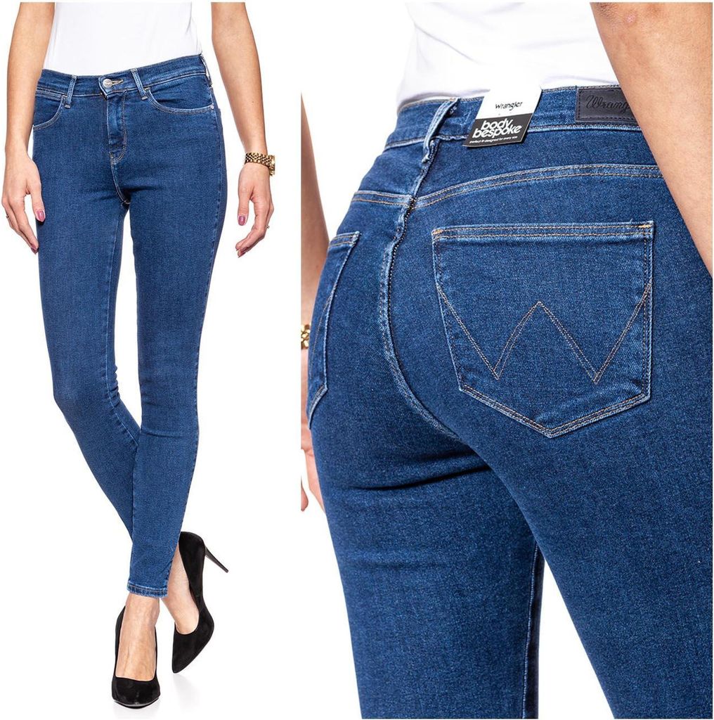 WRANGLER, Damen Jeanshose, Skinny fit, HIGH RISE SKINNY, W24 L32, Blau, Jeans, baggyjeans, buggy